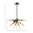 INK+IVY Ely 3-Light Modern Metal and Wire Spiked Chandelier in Black