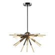 INK+IVY Ely 3-Light Modern Metal and Wire Spiked Chandelier in Black