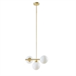 INK+IVY Aurelia 3-Light Metal Chandelier with Frosted Glass Globe Bulbs in Gold