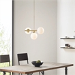INK+IVY Aurelia 3-Light Metal Chandelier with Frosted Glass Globe Bulbs in Gold