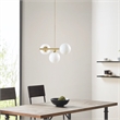 INK+IVY Aurelia 3-Light Metal Chandelier with Frosted Glass Globe Bulbs in Gold