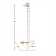 INK+IVY Aurelia 3-Light Metal Chandelier with Frosted Glass Globe Bulbs in Gold