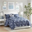 Harbor House Seaside 4-Piece Coastal Cotton Coverlet Set in Navy