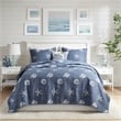 Harbor House Seaside 4-Piece Coastal Cotton Coverlet Set in Navy