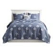 Harbor House Seaside 4-Piece Coastal Cotton Coverlet Set in Navy