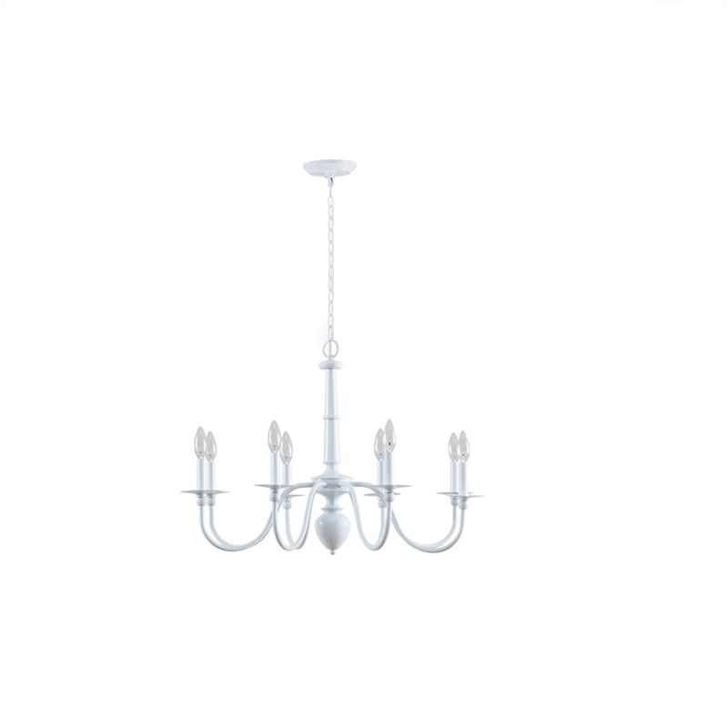 Martha Stewart Amelia 8-Light Modern Metal Chandelier in White