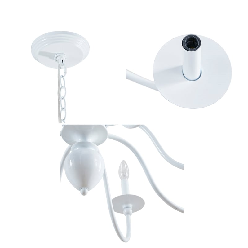 Martha Stewart Amelia 8-Light Modern Metal Chandelier in White