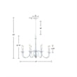 Martha Stewart Amelia 8-Light Modern Metal Chandelier in White