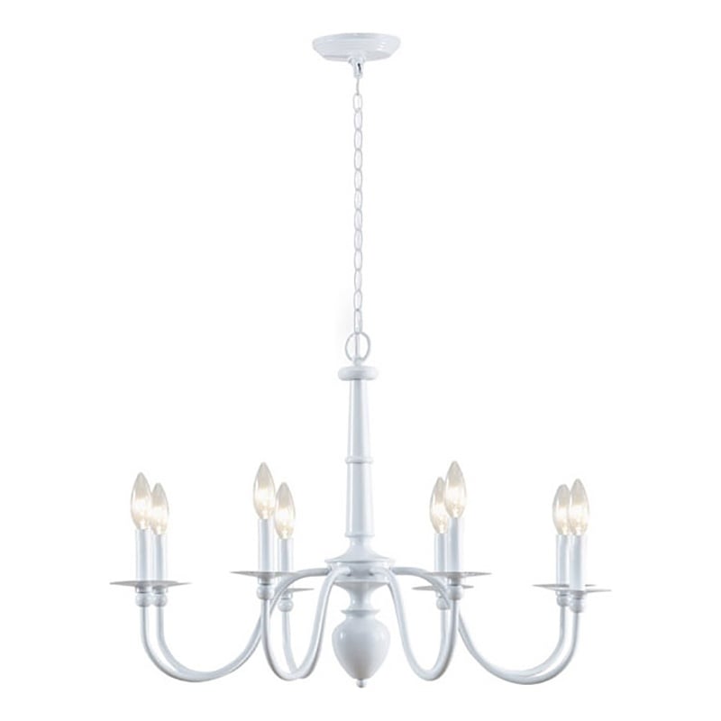 Martha Stewart Amelia 8-Light Modern Metal Chandelier in White