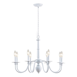 Martha Stewart Amelia 8-Light Modern Metal Chandelier in White