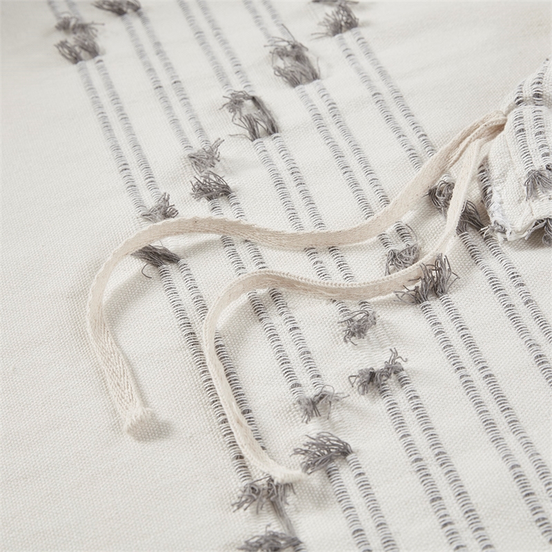 INK+IVY Kara 3-Piece Contemporary Cotton Jacquard Duvet Cover Set in Ivory