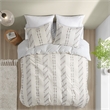 INK+IVY Kara 3-Piece Contemporary Cotton Jacquard Duvet Cover Set in Ivory