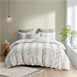 INK+IVY Kara 3-Piece Contemporary Cotton Jacquard Duvet Cover Set in Ivory