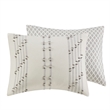 INK+IVY Kara 3-Piece Contemporary Cotton Jacquard Duvet Cover Set in Ivory