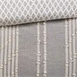 INK+IVY Kara 3-Piece Contemporary Cotton Jacquard Duvet Cover Set - Gray