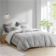INK+IVY Kara 3-Piece Contemporary Cotton Jacquard Duvet Cover Set - Gray