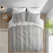 INK+IVY Kara 3-Piece Contemporary Cotton Jacquard Duvet Cover Set - Gray