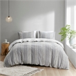 INK+IVY Kara 3-Piece Contemporary Cotton Jacquard Duvet Cover Set - Gray