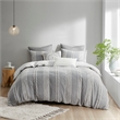 INK+IVY Kara 3-Piece Contemporary Cotton Jacquard Duvet Cover Set - Gray