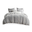INK+IVY Kara 3-Piece Contemporary Cotton Jacquard Duvet Cover Set - Gray