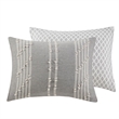 INK+IVY Kara 3-Piece Contemporary Cotton Jacquard Duvet Cover Set - Gray
