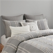 INK+IVY Kara 3-Piece Contemporary Cotton Jacquard Duvet Cover Set - Gray