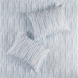 N Natori Brush Stroke 4-Piece Reversible Seersucker Comforter Set in Blue Finish