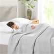 Beautyrest Waffle Weave Contemporary Cotton Blanket in Gray Finish