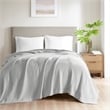 Beautyrest Waffle Weave Contemporary Cotton Blanket in Gray Finish