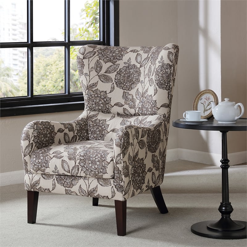 Madison Park Arianna Swoop Wing Chair in Multi
