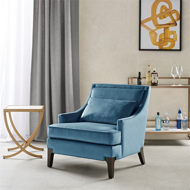 Martha Stewart Anna Arm Accent Chair in Blue