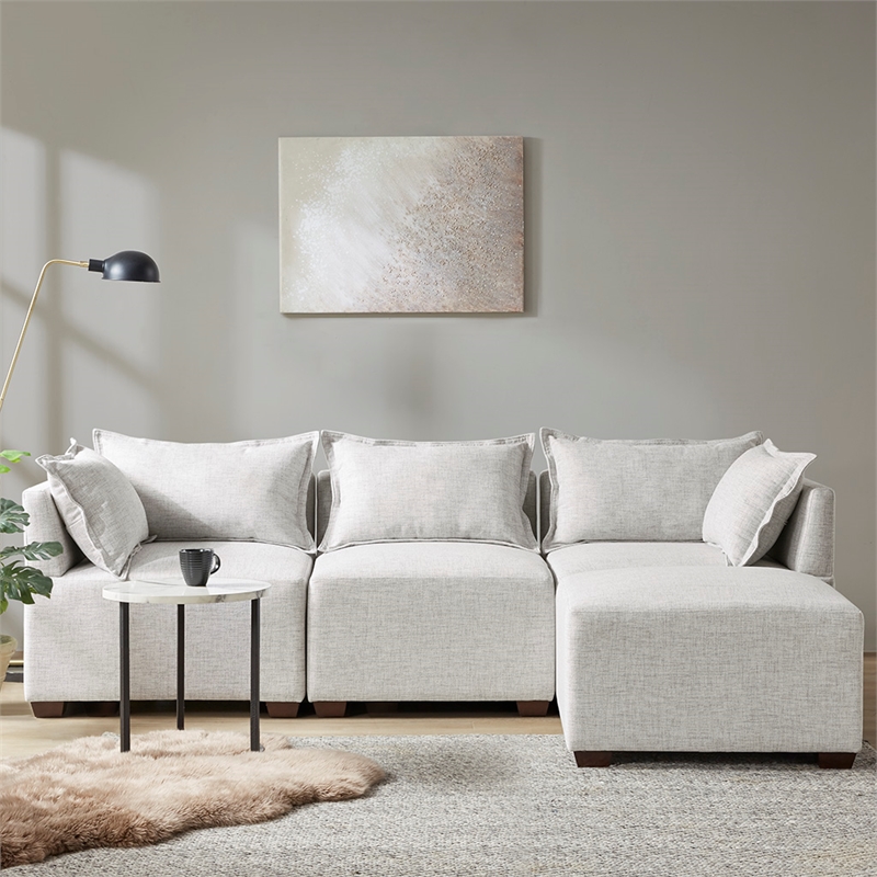 INK+IVY Molly Modular Armless Chair in Ivory