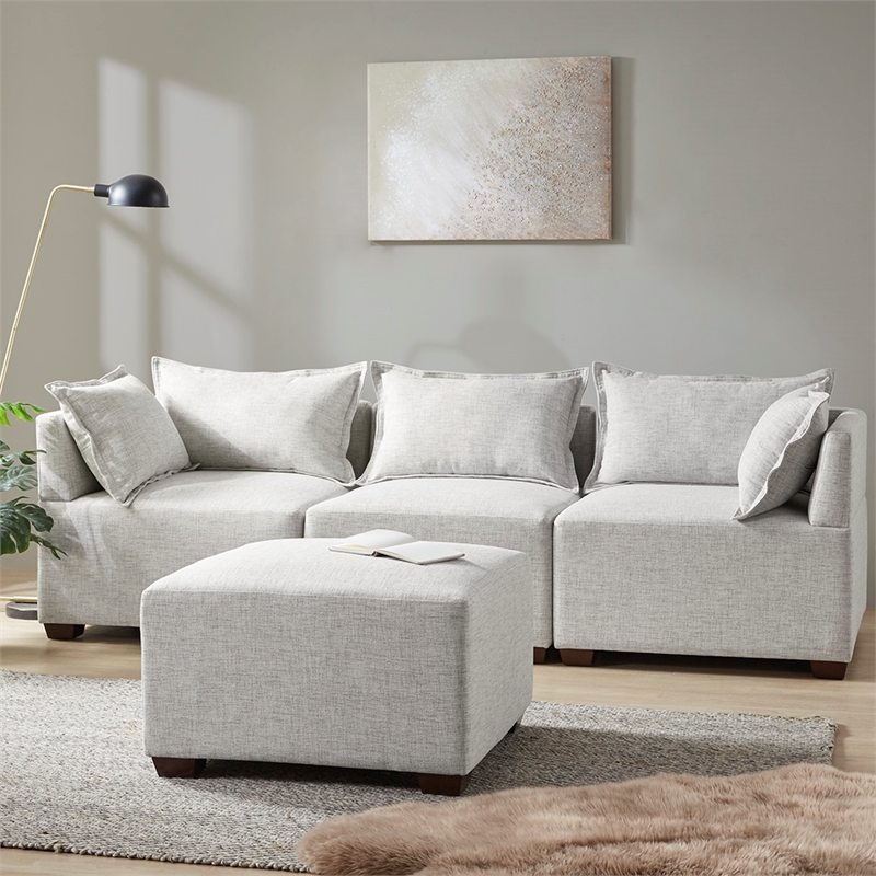INK+IVY Molly Modular Ottoman in Ivory