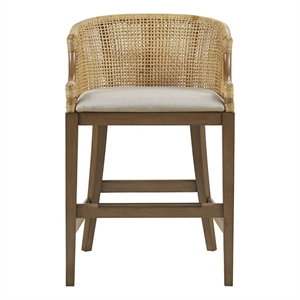 Martha Stewart Playa Handcrafted Rattan Counter Stool 25&quot H in Natural