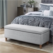 Martha Stewart Caymus Rectangular Soft Close Storage Bench in Light Grey
