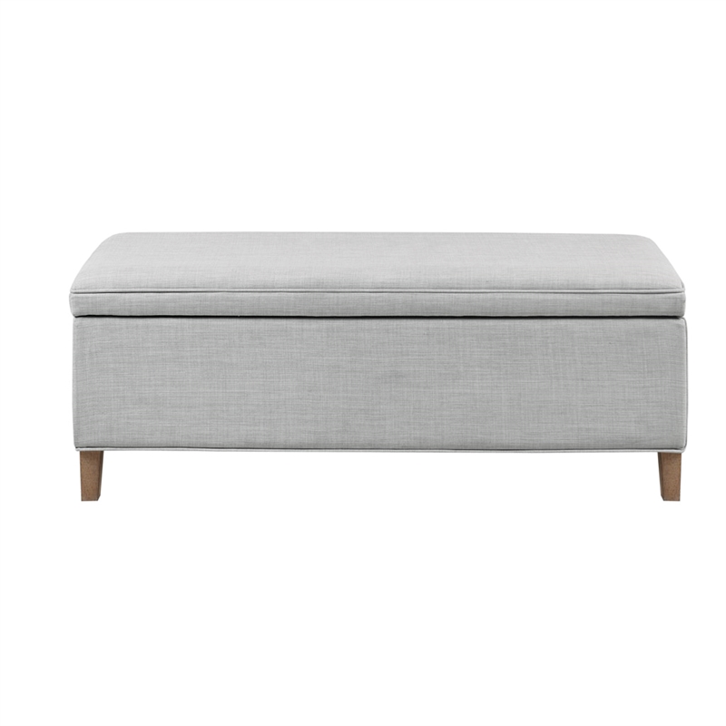 Martha Stewart Caymus Rectangular Soft Close Storage Bench in Light Grey