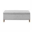 Martha Stewart Caymus Rectangular Soft Close Storage Bench in Light Grey
