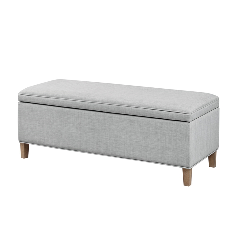 Martha Stewart Caymus Rectangular Soft Close Storage Bench in Light Grey