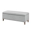 Martha Stewart Caymus Rectangular Soft Close Storage Bench in Light Grey