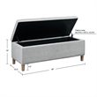 Martha Stewart Caymus Rectangular Soft Close Storage Bench in Light Grey