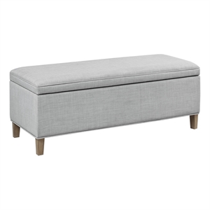 Martha Stewart Caymus Rectangular Soft Close Storage Bench in Light Grey