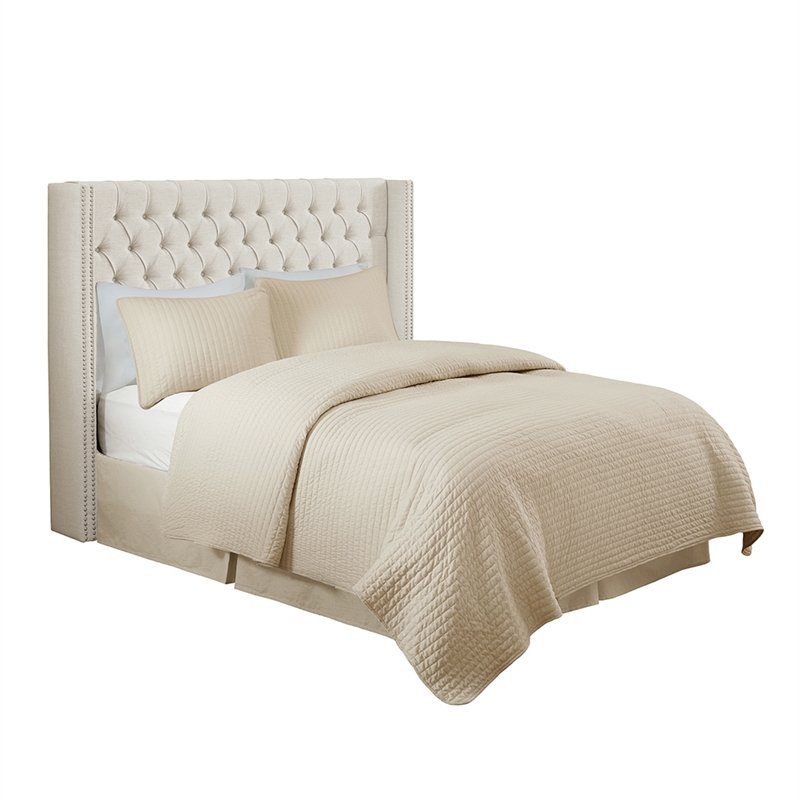 Madison Park Amelia Upholstery Headborad in Cream