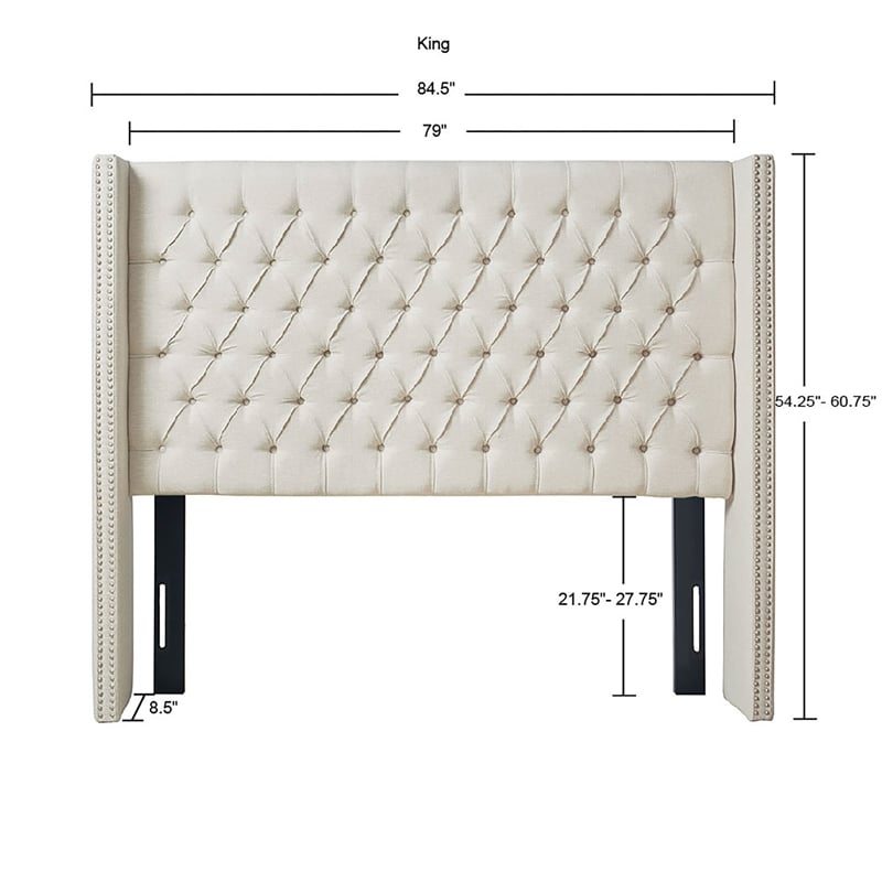 Madison Park Amelia Upholstery Headborad in Cream