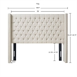 Madison Park Amelia Upholstery Headborad in Cream