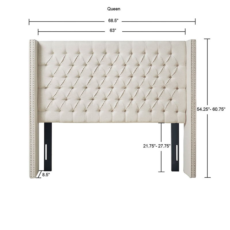 Madison Park Amelia Upholstery Headborad in Cream
