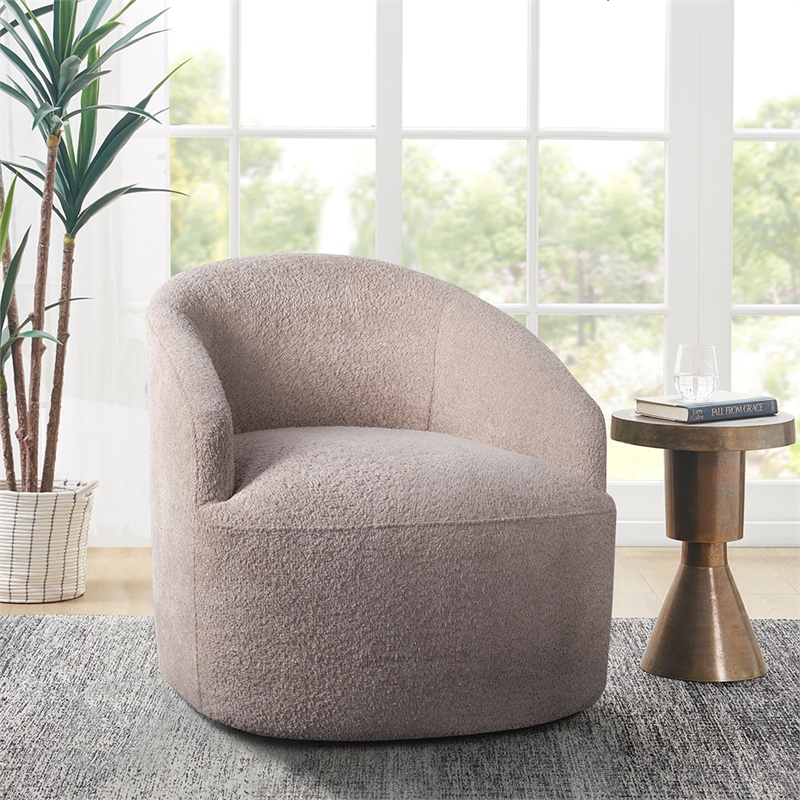 Ink+ivy Bonn Upholstered 360 Degree Swivel Chair In Ivory 