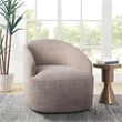 INK+IVY Bonn Upholstered 360 Degree Swivel Chair in Ivory
