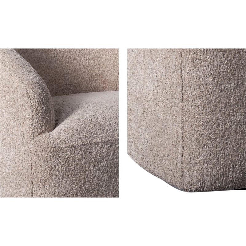 INK+IVY Bonn Upholstered 360 Degree Swivel Chair in Ivory