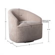 INK+IVY Bonn Upholstered 360 Degree Swivel Chair in Ivory