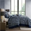 Madison Park Aubrey 5-Piece Cotton Reversible Jacquard Bedspread Set - Navy